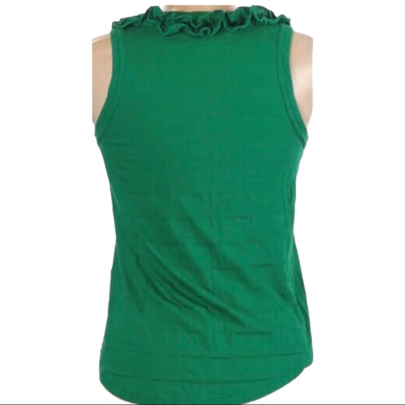 🔴 Marc by Marc Jacobs green sleeveless front ruffle x-ray top XS - Picture 3 of 7